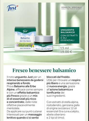 Balsamo alle erbe alpine just - balsamo,