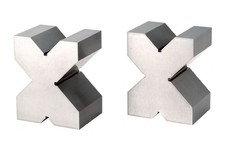 COPPIA DI PRISMI RETTIFICATI ACCIAIO INDEFORMABILE C45 100x80 mm FERVI P201/1