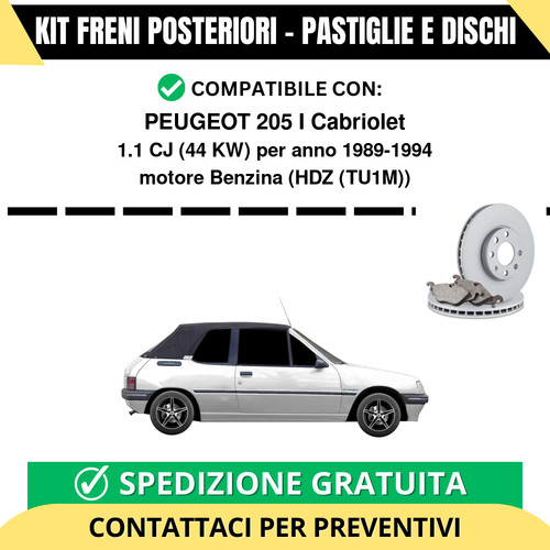 Kit freni posteriori peugeot - kit,
