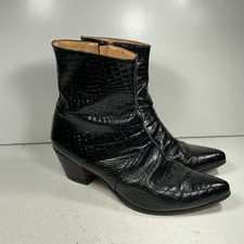 stivali donna italiani raphael de la forre pelle nera misura 9,5 vintage