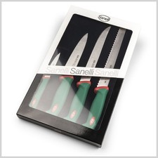4 COLTELLI PROFESSIONALI CUCINA ARROSTO SPELUCCHINO SANELLI PANE PREMANA 909604