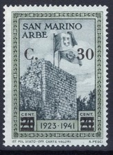 SAN MARINO 1942 ARBE 30 C. SU
