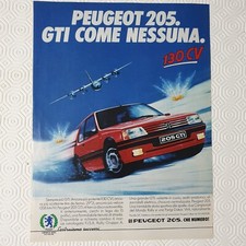 PEUGEOT 205 GTI AUTO - ADVERT PUBBLICITA' D'EPOCA ADVERTIS ADV-MOTOR