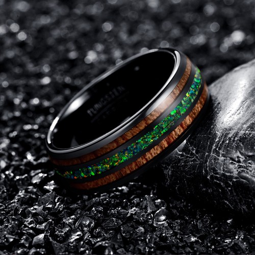 Anello uomo legno opale - anello, in
