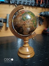 Mappamondo Vintage In Legno Anni 60-70