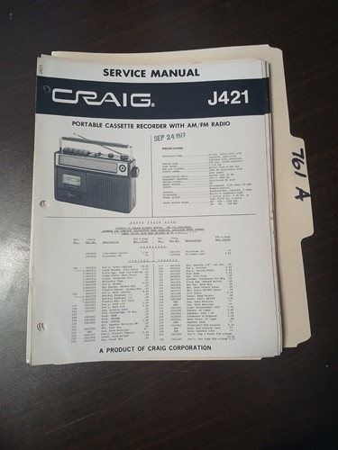 Craig j421 manuale - manuale, di