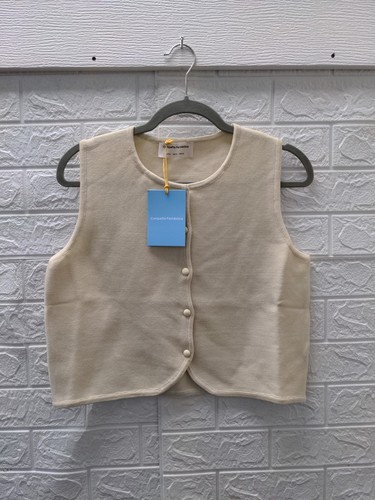 Canotta maglia beige - in,