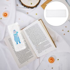  5 pz Bianco Capesante Ricamo Bordo Vuoto Punto Croce Segnalibro Tessuto di