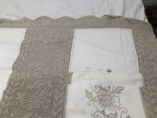 COPRILETTO MATRIMONIALE  280x280 CM, Ricamato A MANO CON PIZZO ALL'UNCINETTO