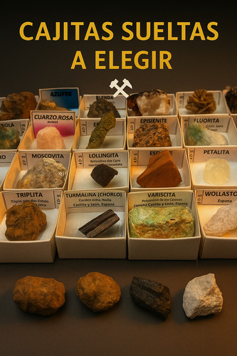 Minerales cajita carton 4x4 - minerales,