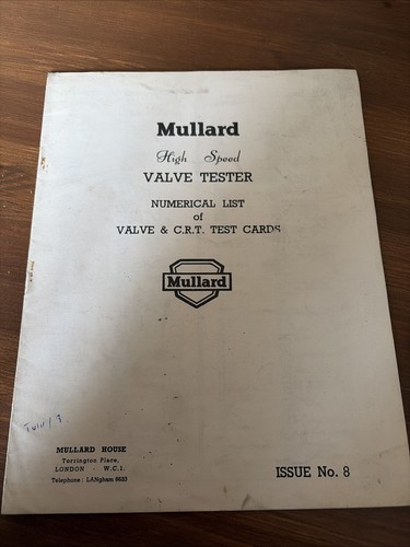 Mullard tester valvola - mullard,