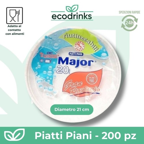 200 piatti piani plastica - piatti, in