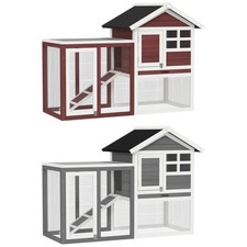 PawHut Gabbia per Conigli e Roditori Conigliera da Esterno in Legno