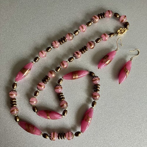 Collana orecchini vetro - orecchini,