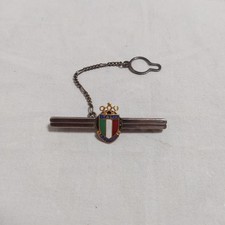Fermacravatta in argento scudetto ITALIA CONI Azzurro smaltato