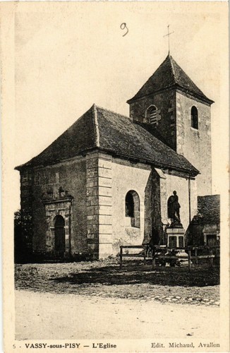 Cpa vassy sous pisy l - -, l'eglise
