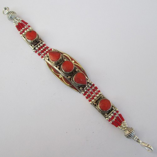 Bracciale corallo argento - bracciale,