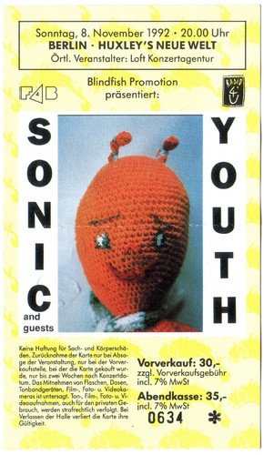 Sonic youth konzert ticket - sonic,