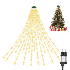 Luci Albero di Natale 2,5 m 16 Ghirlande 400 LED Mantello 8 Modalità Cascata per
