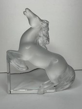 Vintage Lalique cristallo cavallo kazako firmato vetro ricarica stallone Francia firmato