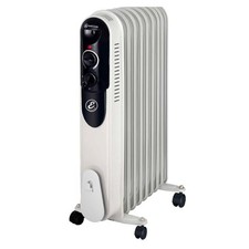Radiatore ad olio 200W con 9 elementi termostato regolabile fino a 60 m² bianco