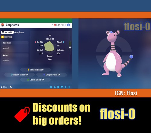 6iv shiny ampharos pokemon - shiny,