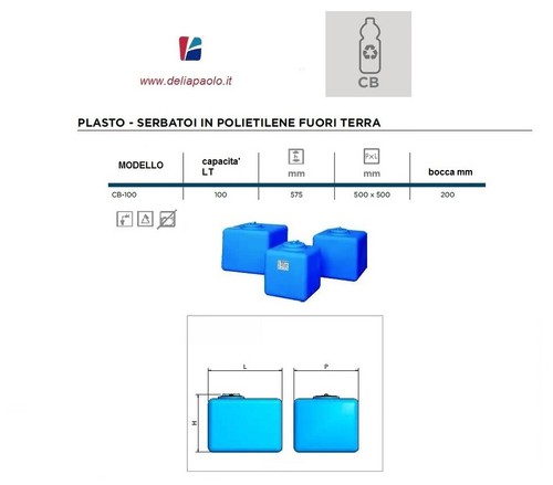 Serbatoio cisterna cubo elbi - serbatoio,