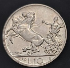 10 LIRE 1930 PERIZIATA qSPL