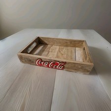 Vassoio Coca Cola Scritta In Rilievo In Legno