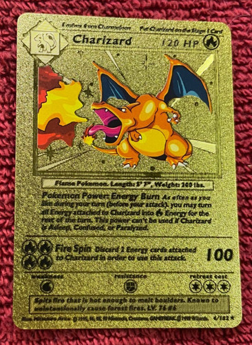 Carta charizard gold - charizard,