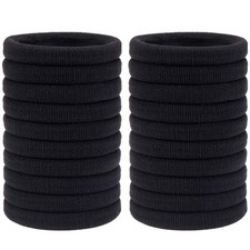 H&S Elastici Capelli Donna e Uomo - 100pz da 4mm - Elastico per Capelli Neri