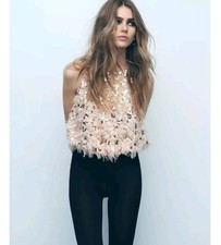 ZARA TOP IN PAILLETTES CON