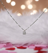 Collana con Punto Luce Oro Massiccio 18K Bianco Con 9 Diamanti  MADE IN ITALY