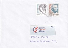 Donne nell'Arte 11 Lettera fermo posta affr. con 100 + 1000 lire 31-12-98