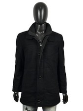 Pierre Cardin Cappotto in Lana Nero Uomo Taglia 50  XL