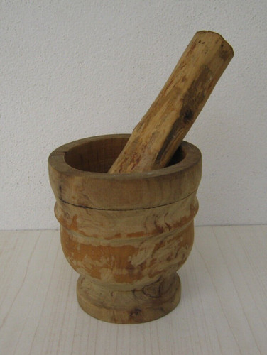Antico mortaio pestello in - pestello,
