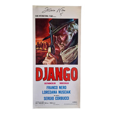 Locandina Originale 1966 Django Poster Autografata da FRANCO NERO PROOF