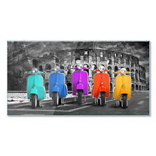 Lupia - Quadro Moderno Stampa su Vetro COLOSSEO CON VESPE 73x139 cm