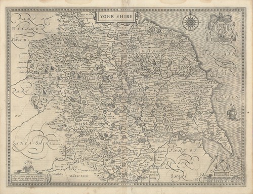 York shire mappa della contea - york,