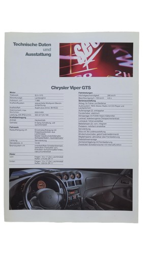 Chrysler viper gts scheda - viper,