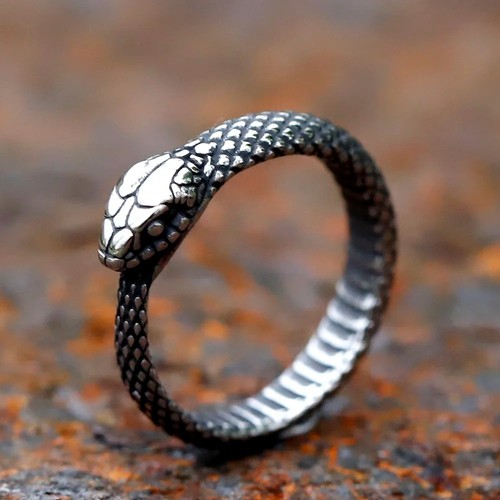 Anello serpente acciaio inox - acciaio,