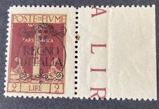 Italia Fiume Regno D'Italia OVPT-VIOLET BROWN- Sass 21ia più varietà - Rara-MNH