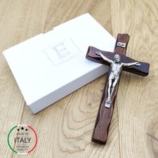 Crocifisso da Parete - Artigianale Made in Italy Cristo e INRI Placcati Argento
