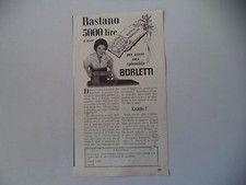 advertising Pubblicità 1954 MACCHINA PER CUCIRE BORLETTI ZIG ZAG