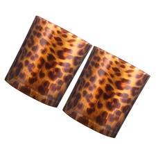 2 Pcs Bicchieri Porta Candele Portacandela Con Stampa Leopardata