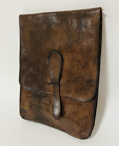 Antique leather map case bag - antique,