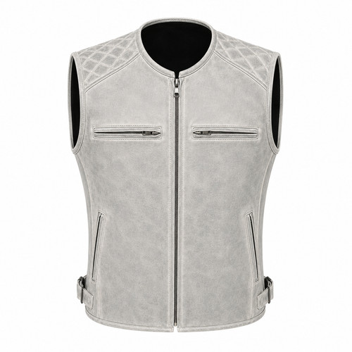Moto gilet pelle - gilet, s-tech