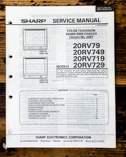 Sharp 20rv79 20rv749 20rv719 - sharp,