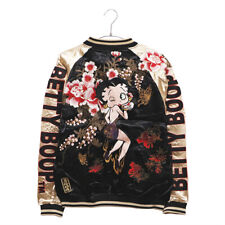 Giacca Rampante Karakuri Tamashii x Betty Boop Farfalla Sukajan Nero/Argento