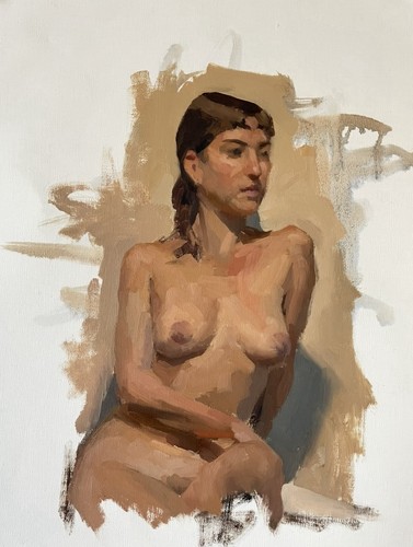 Alla prima figura studio olio - alla,